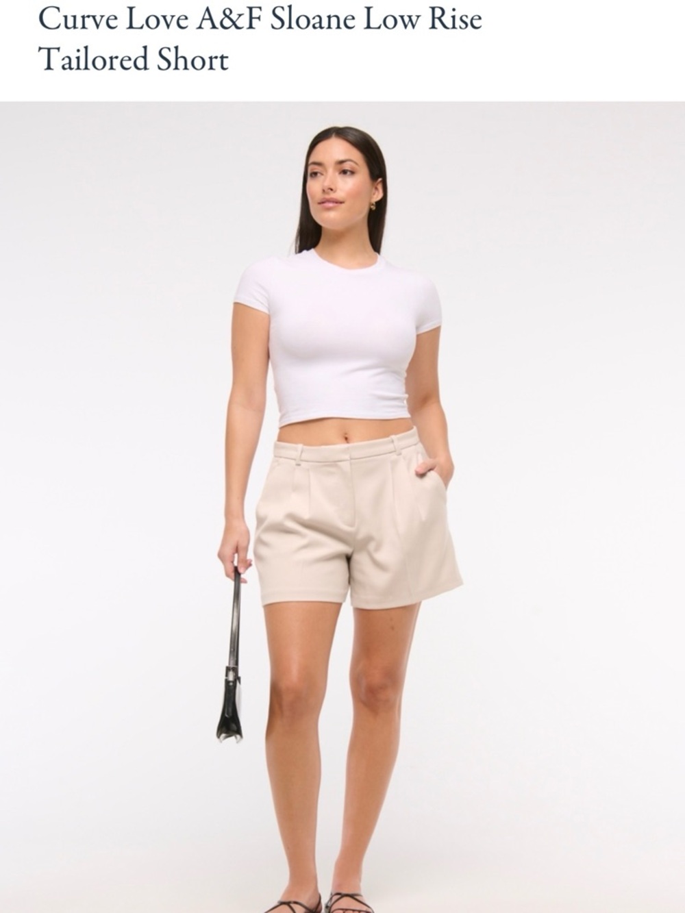 Abercrombie & Fitch Cream Tailored High-Rise Bermuda Shorts